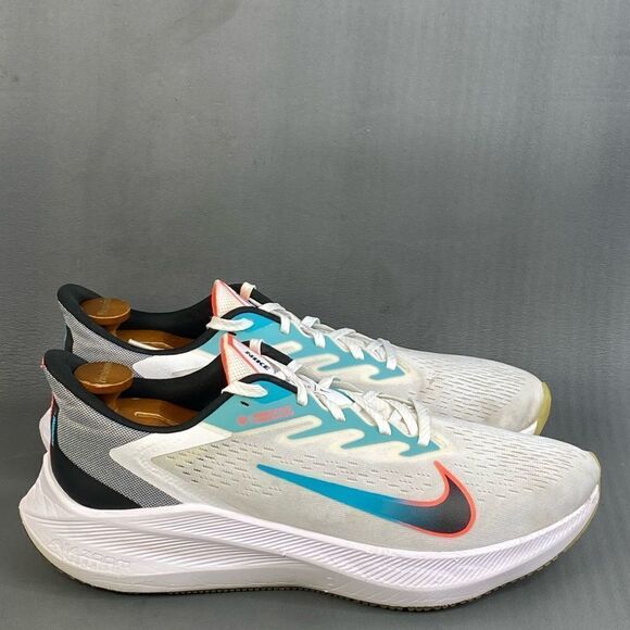 Nike Air Zoom Winflo 7 'Flash Crimson Aqua' sneaker shoes mens size 12 - Picture 1 of 8